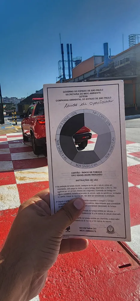 Escala de Ringelmann em uso para avaliação de fumaça preta